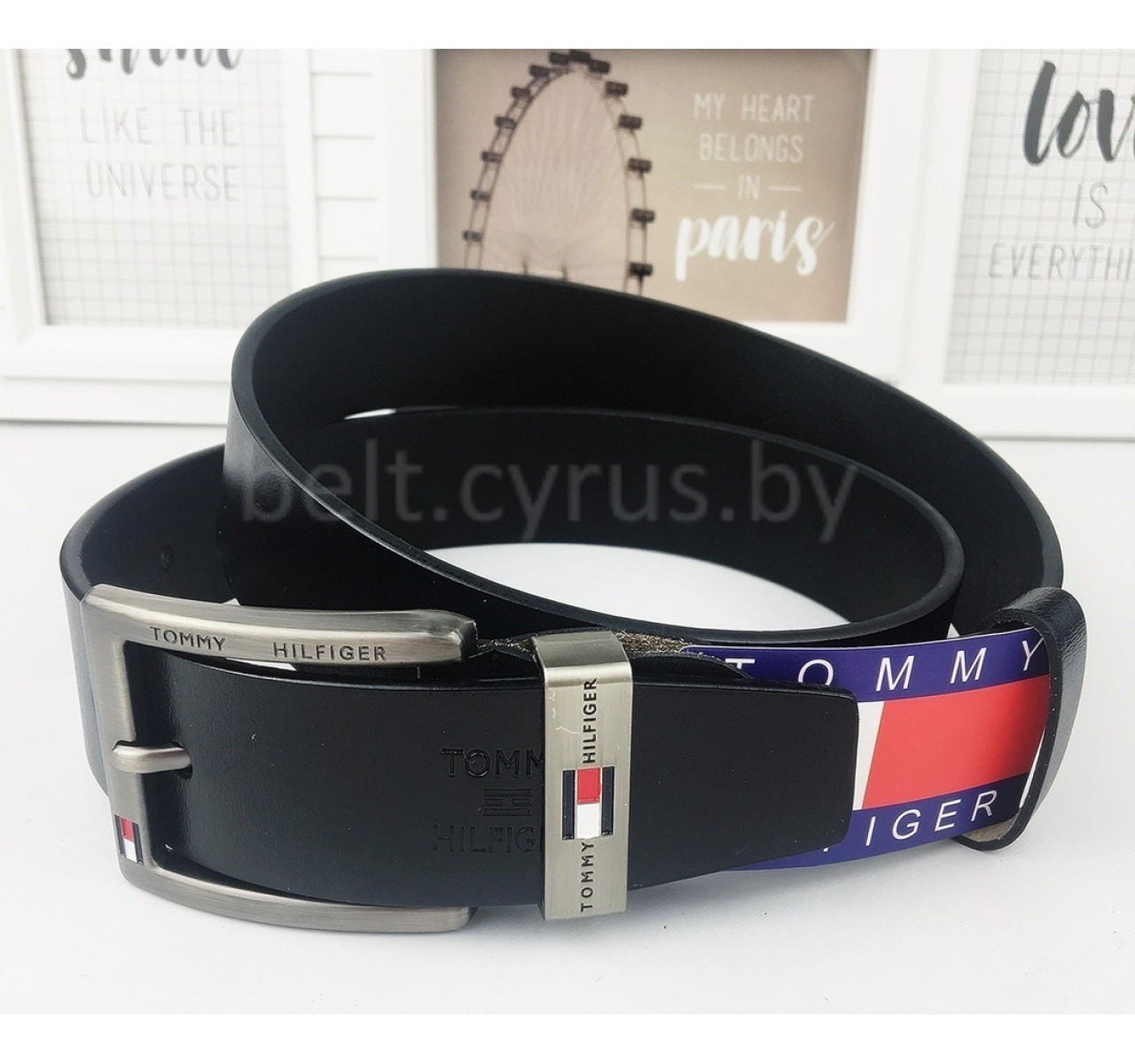 Мужской кожаный ремень Tommy Hilfiger-1 (3.8x114) 